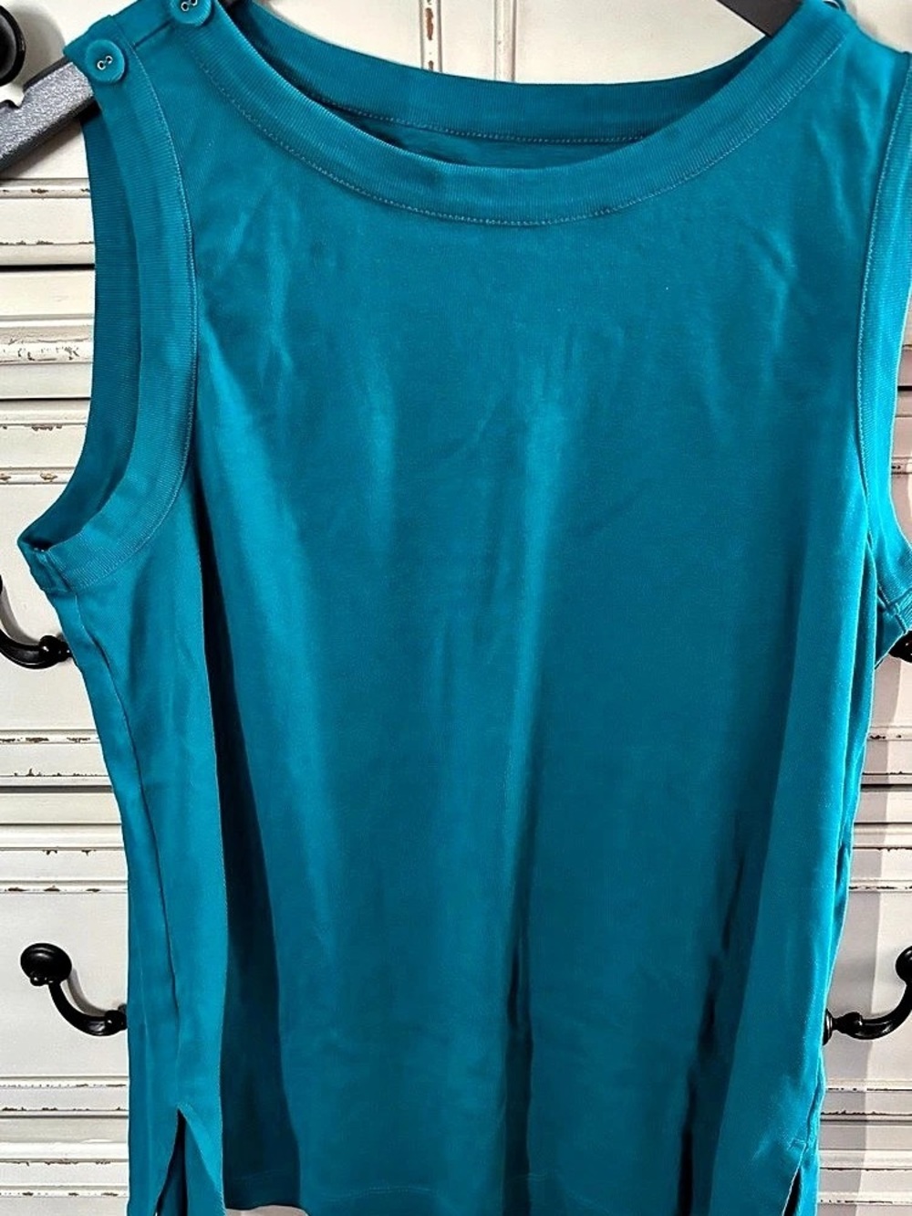 Chico's Button Detail Tank Sleeveless Blue Large Top